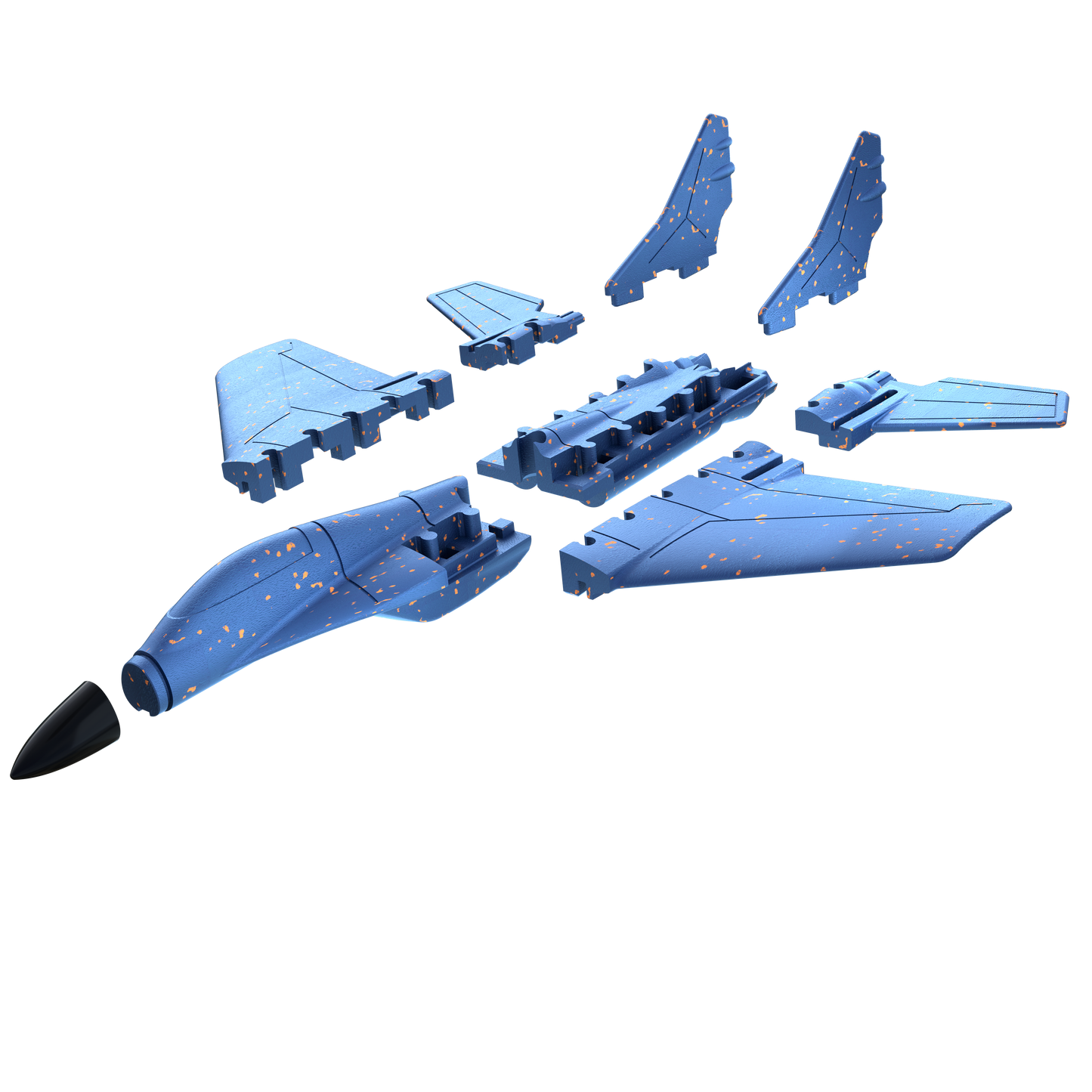 Children's assembly hand thrown building block aircraft