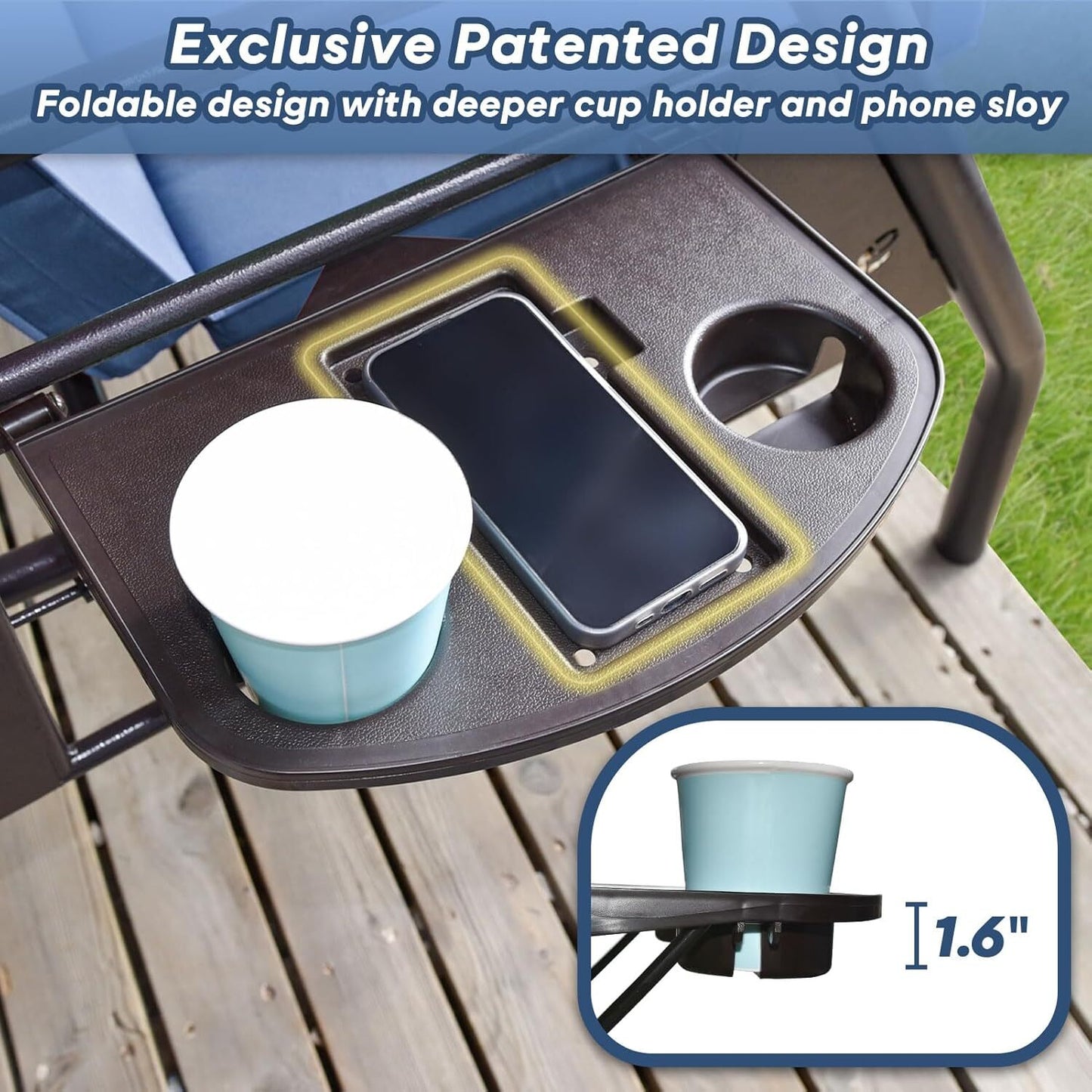 3 Seat Outdoor Porch Patio Swing with Stand 800lbs 2-in-1 Convertible Swing Bed