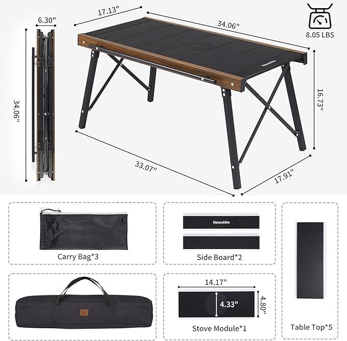 IGT Modular Camping Table FoldableUltralight, Portable Aluminum Camp Table